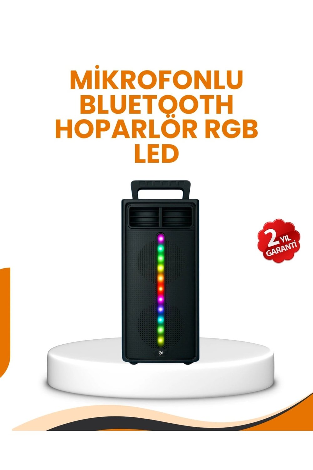 Bluetooth Işıklı Hoparlör – 2x5W Güç | USB + TF Kart + FM Radyo | Siyah Renk (Kopya)