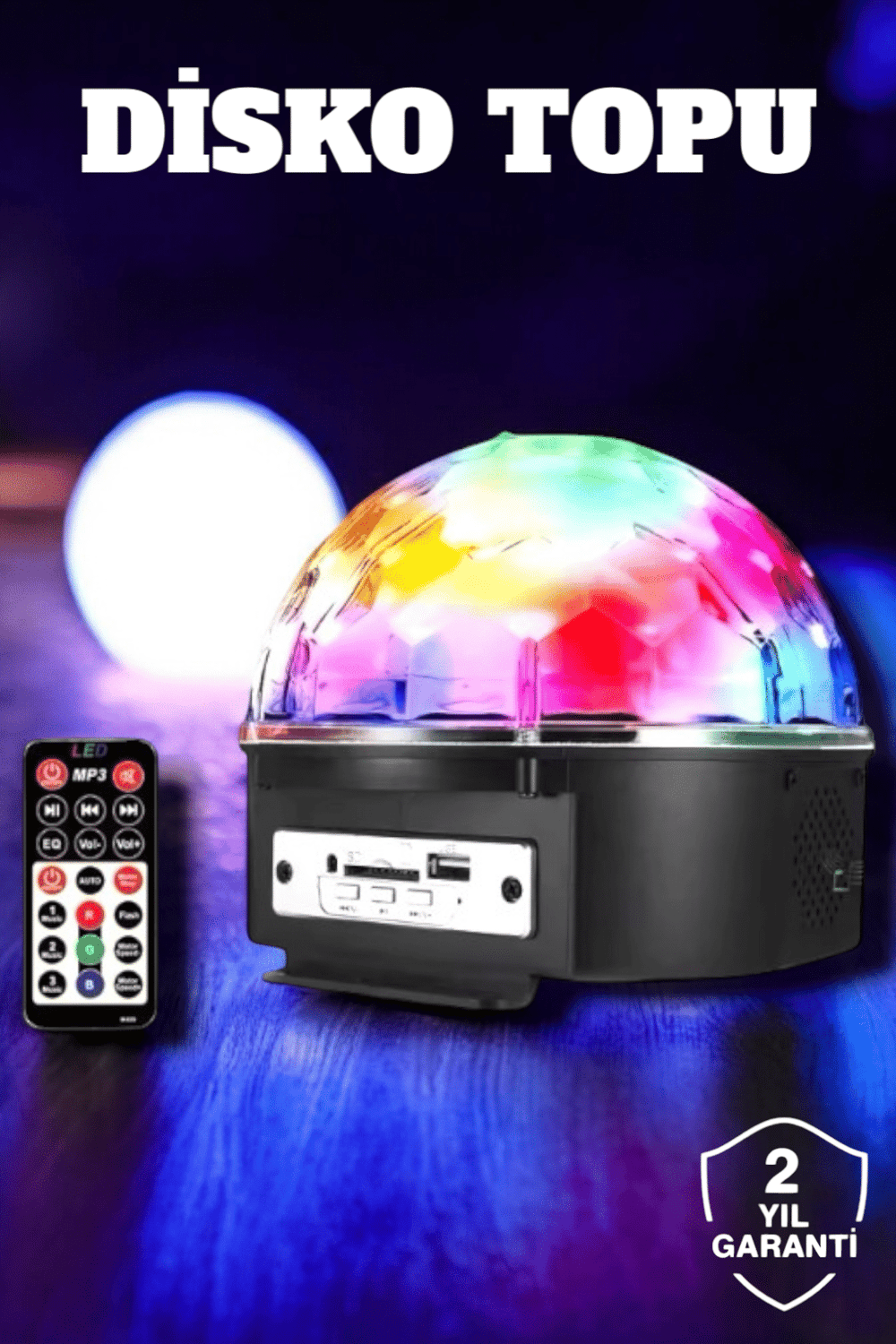 Bluetooth ve Uzaktan Kumandalı Çok Renkli Masaüstü Disko Topu