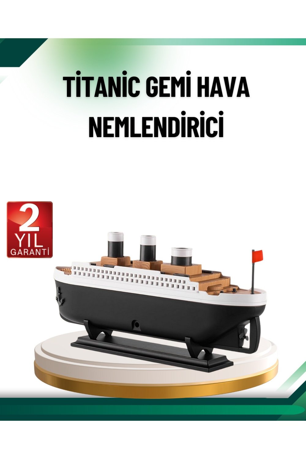 Buhar Efektli Titanik Gemi Oda Kokusu Difüzör LED Işıklı Nemlendirici