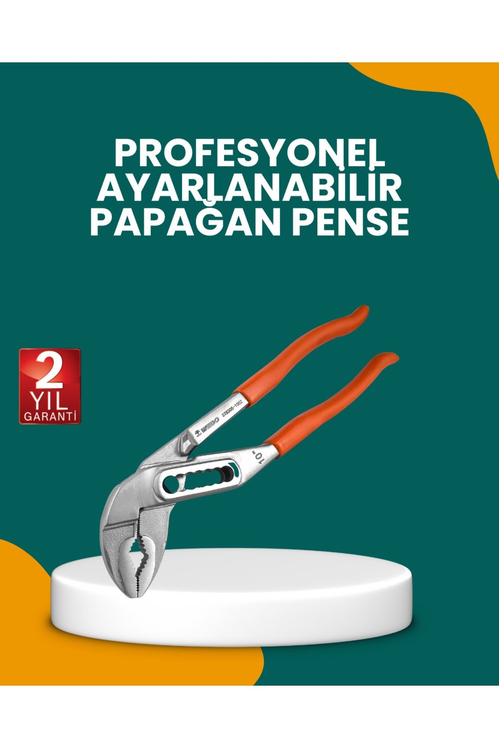 Çelik Alaşımlı Ayarlı Papağan Pense Yalıtımlı Sap