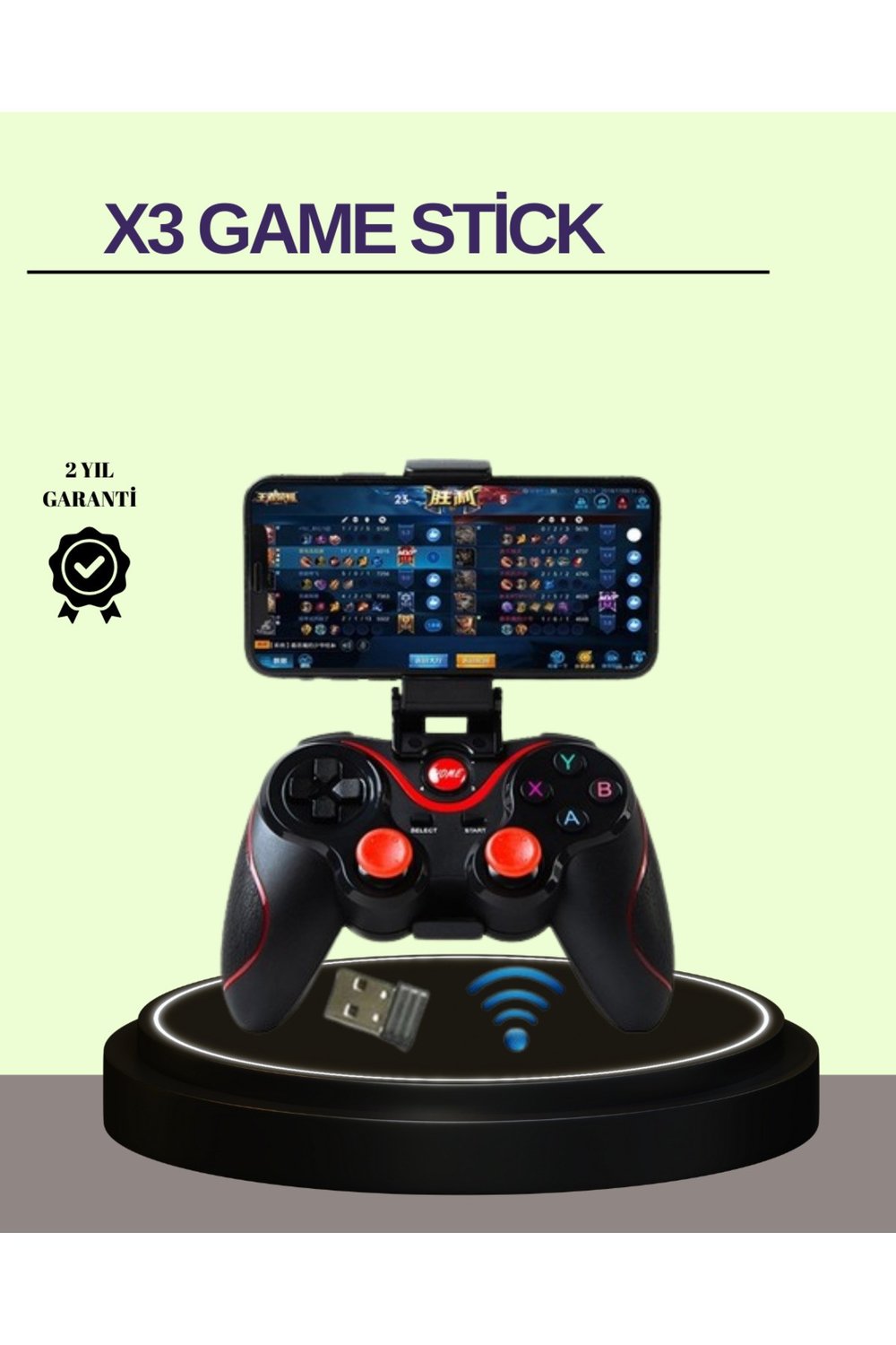Çift Analog Joystick ve 14 Tuşlu Bluetooth Oyun Kumandası