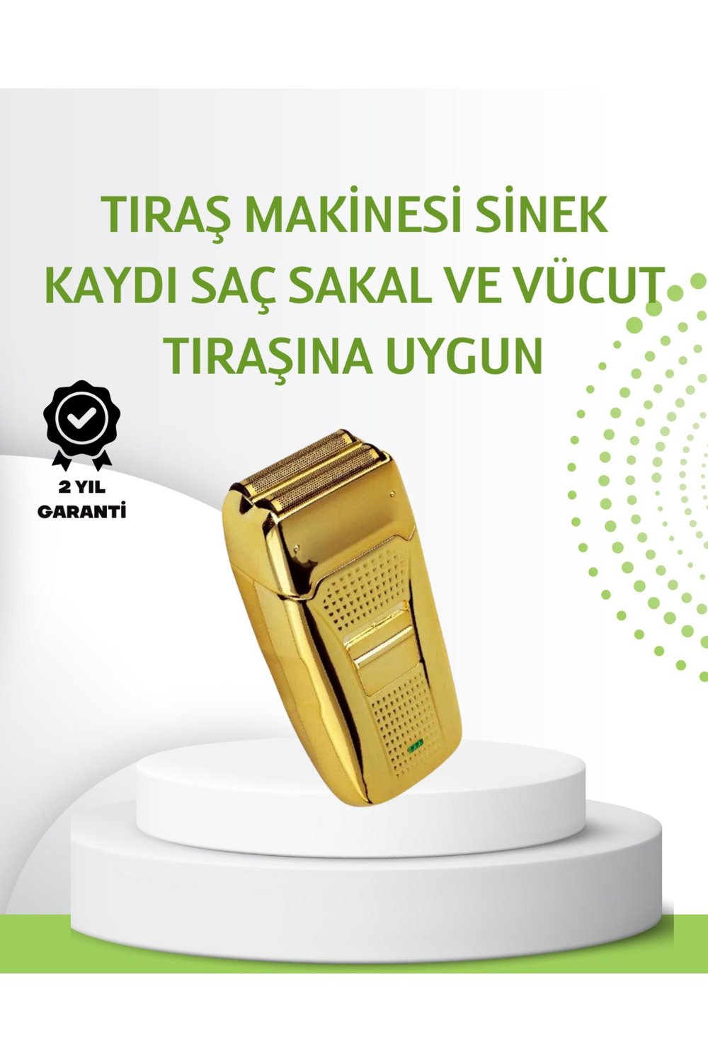Çift Başlık ve Favori Şekillendirme Özellikli Altın Renk Tıraş Makinesi