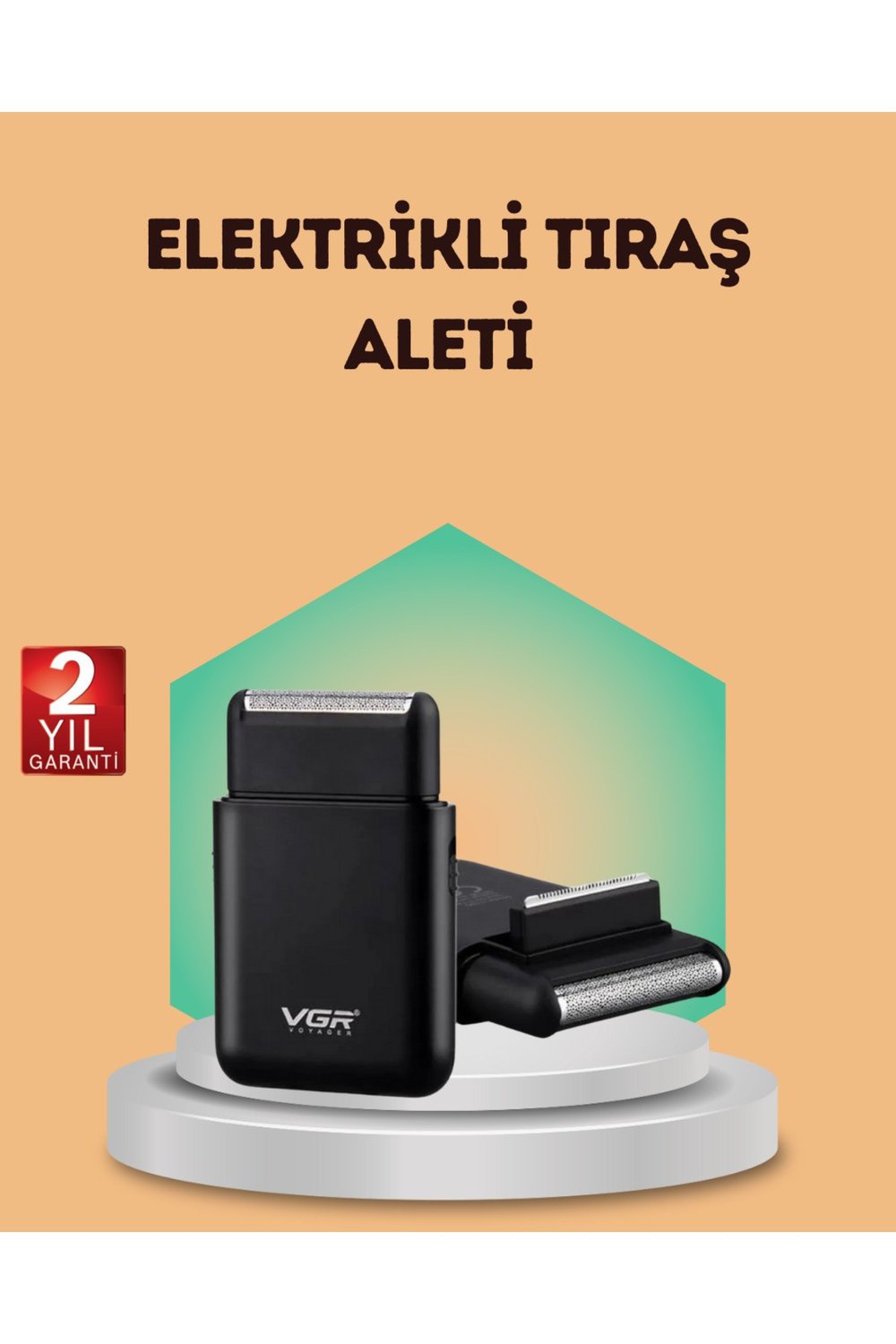 Çift Başlıklı Elektrikli Tıraş Makinesi | Suya Dayanıklı, Hafif ve Ergonomik