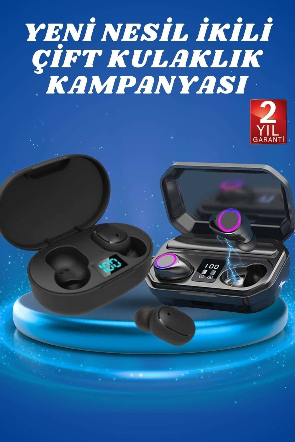 Çift Kulaklık Kampanyası Dokunmatik Kontrol Kulak İçi Yüksek Ses Kaliteli Mikrofonlu