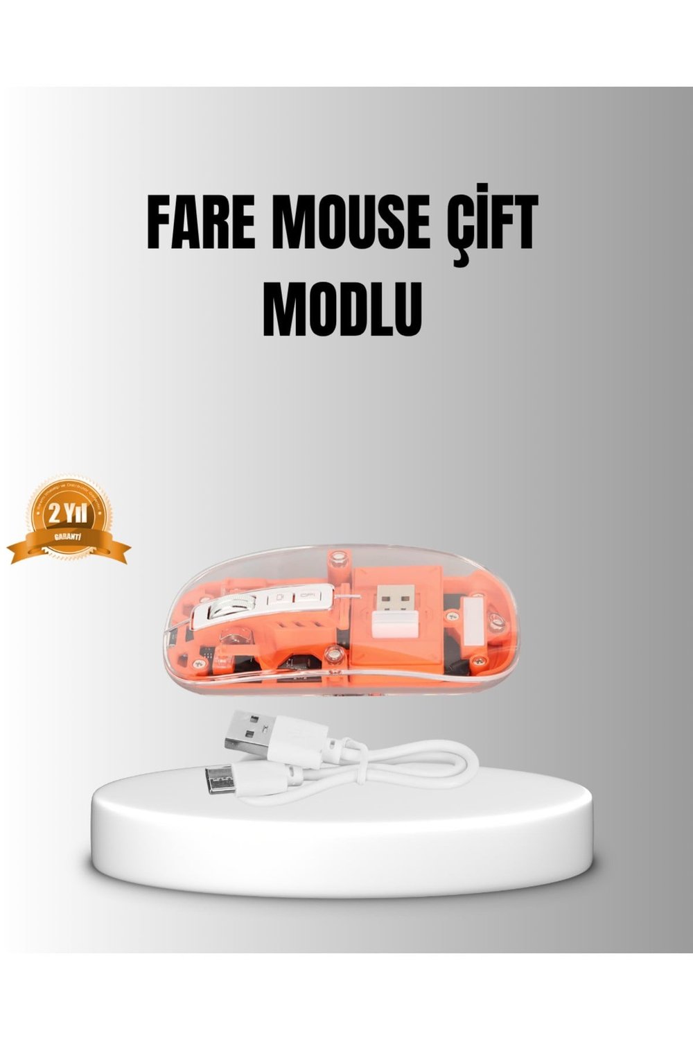 Çift Modlu Kablosuz Bluetooth 5.0 + 2.4GHz Mouse – 3 Cihaz Bağlantılı, Hızlı Geçiş Düğme