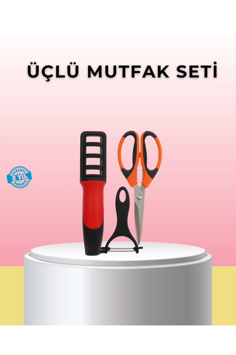 Çok Fonksiyonlu Mutfak Makas Seti – Makas, Bileyici ve Soyacak Dahil (Kopya)