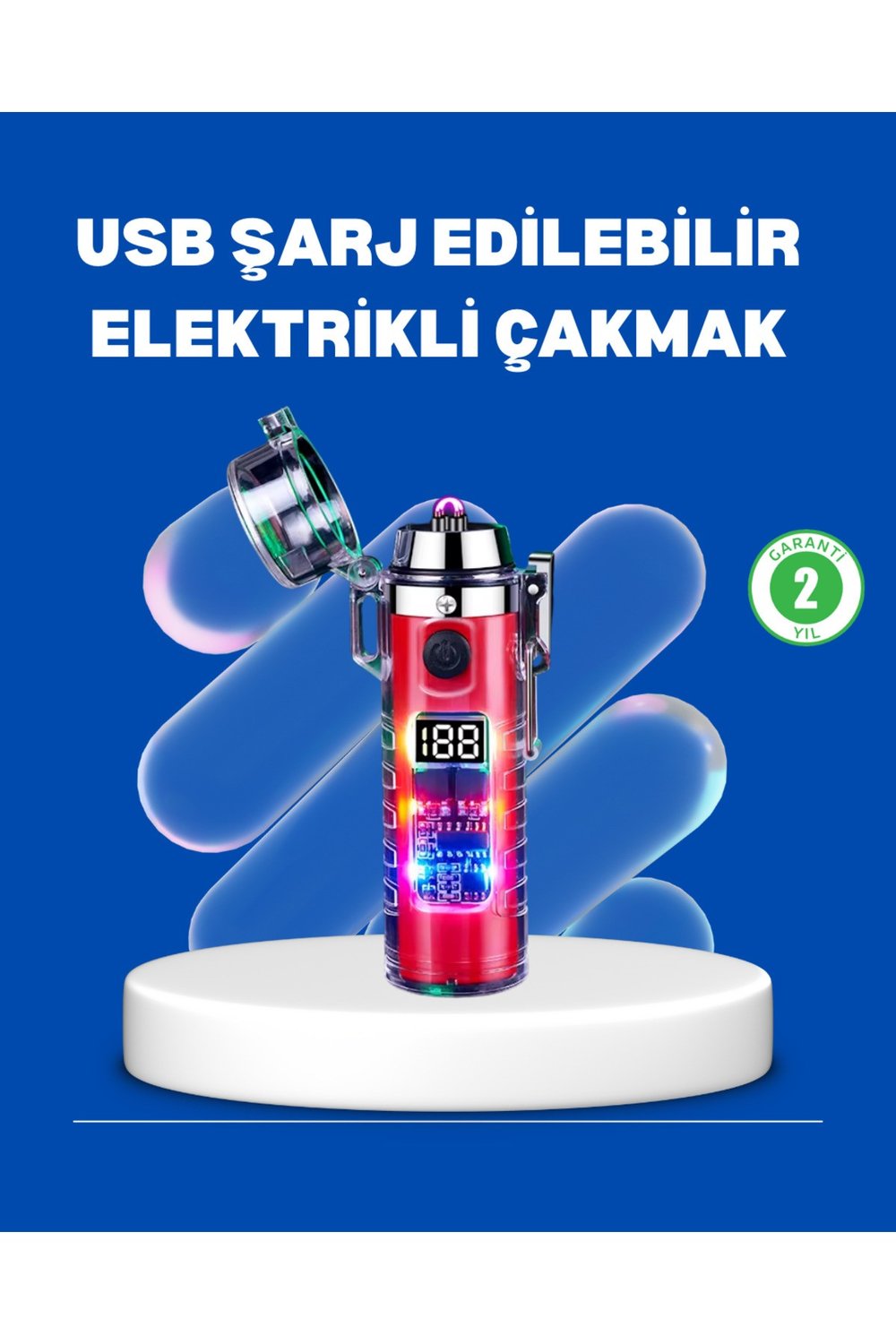 Çok Fonksiyonlu Şarjlı LED Fenerli USB Çakmak