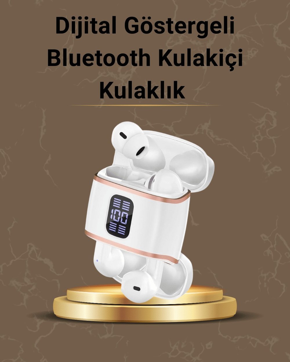 Dijital Göstergeli Bluetooth Kulakiçi Kulaklık – 4’lü Paket, Gürültü Engellemeli