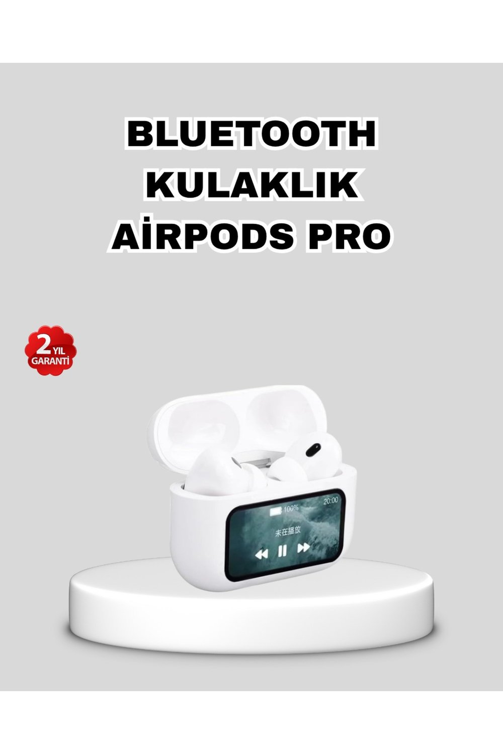 Dokunmatik Ekranlı Bluetooth Kulaklık – ANC, Suya Dayanıklı, Powerbank Kutulu