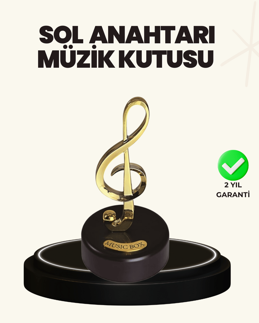 Dönen Sol Anahtarı Figürlü Müzik Kutusu Şık Hediyelik Dekor