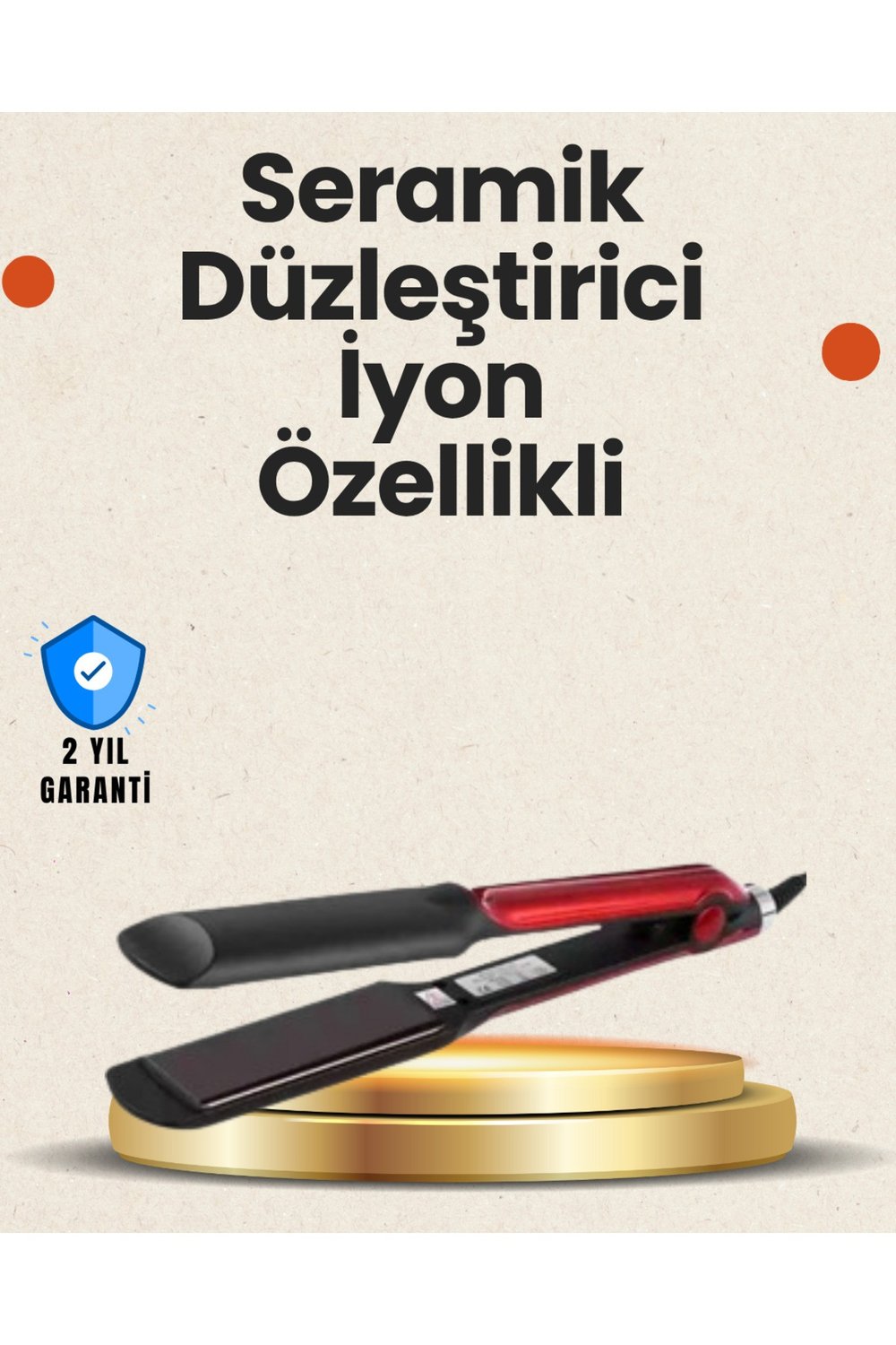 Elektriklenmeyi Azaltan İyonlu Saç Düzleştirici – Titanyum Plaka ve Şık Tasarım