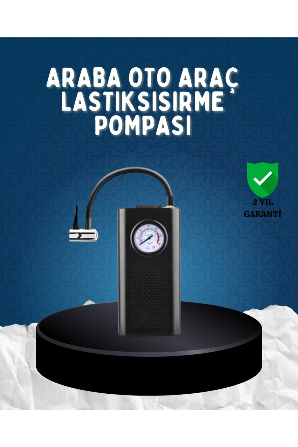 Elektrikli Hava Kompresörü Type-C USB Şarjlı Çok Fonksiyonlu Lastik Pompası