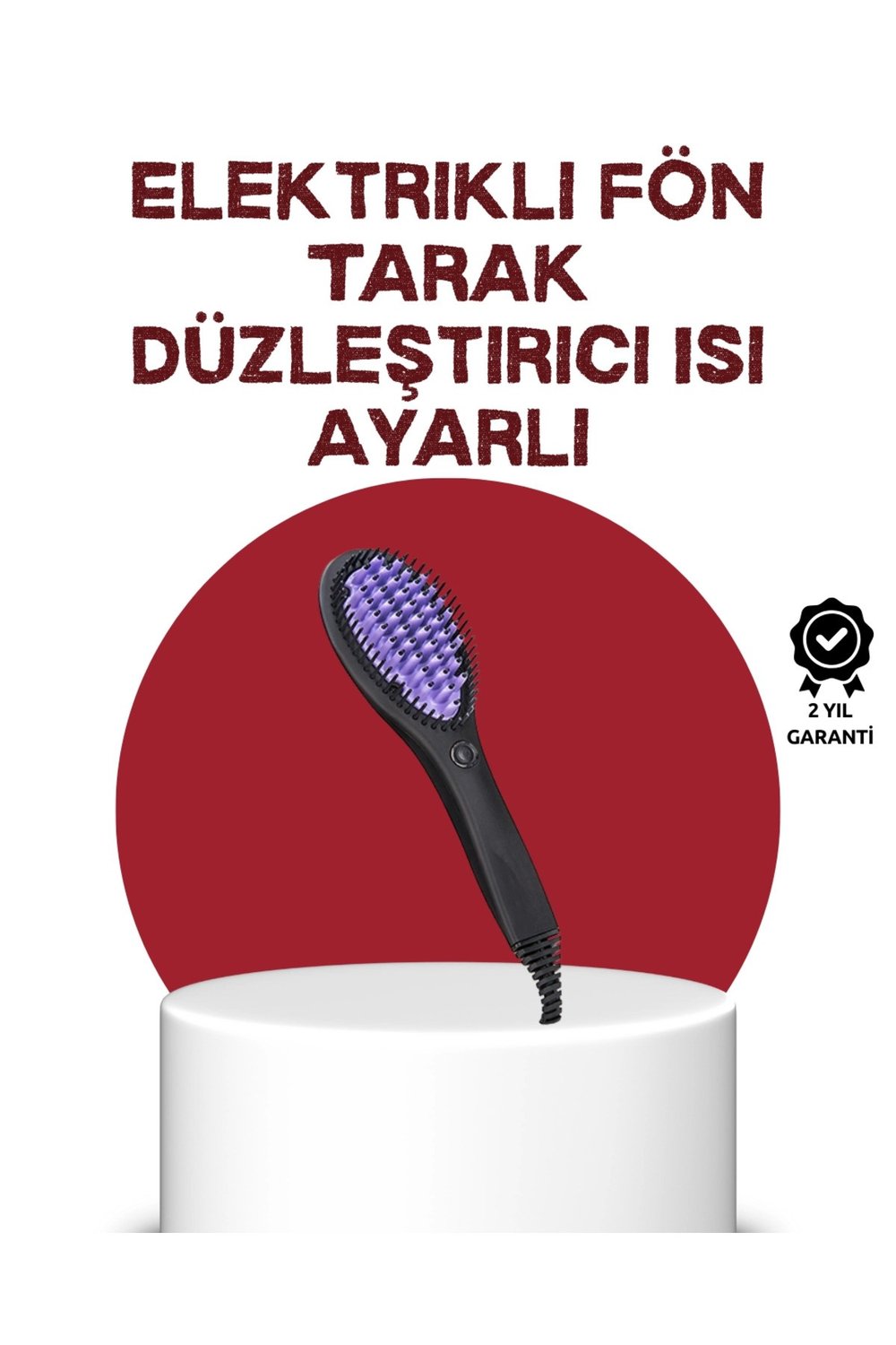 Elektrikli Seramik Düzleştirici Tarak Evde Profesyonel Saç Bakımı İçin