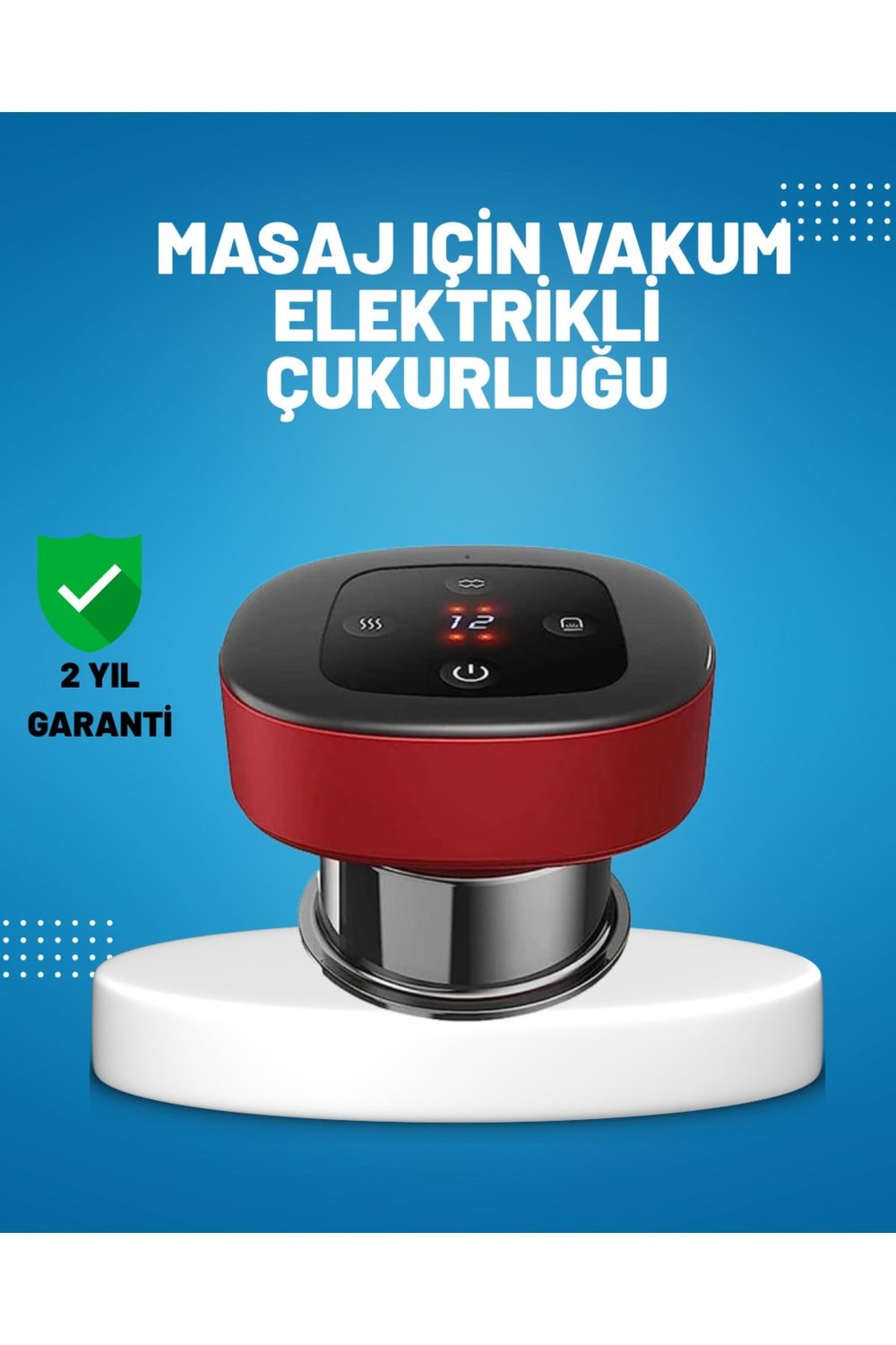 Elektrikli Vakumlu Çukurluk Masaj Aleti Isıtmalı ve Kırmızı Işıklı Terapi Seti