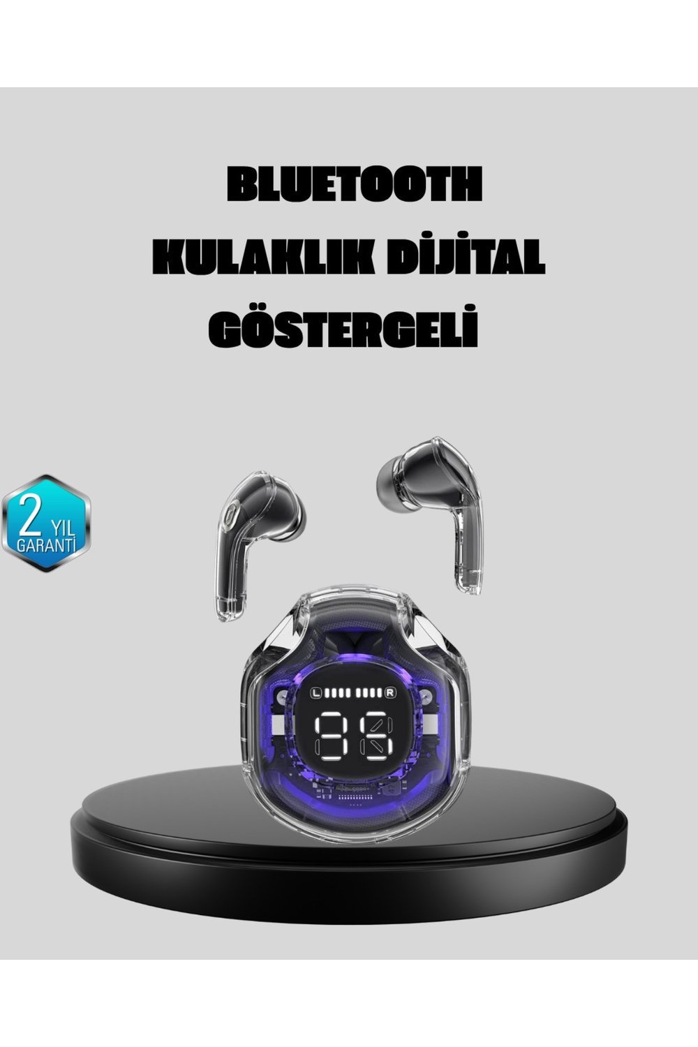 ENC Mikrofonlu Kablosuz Kulaklık Dokunmatik Kontrol ve LED Ekran Şarj Kutulu
