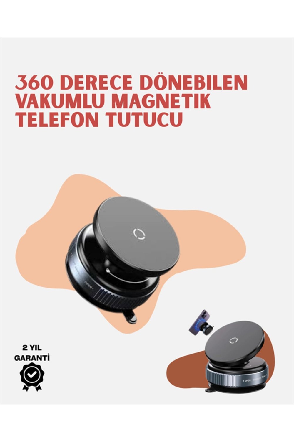 Evrensel Uyumlu Manyetik Araç Telefon Standı – Dayanıklı Alüminyum Gövde
