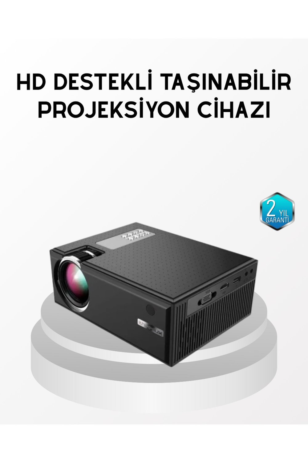 Full HD 1080p Projeksiyon Cihazı Taşınabilir LED Teknolojili ve HDMI Uyumlu