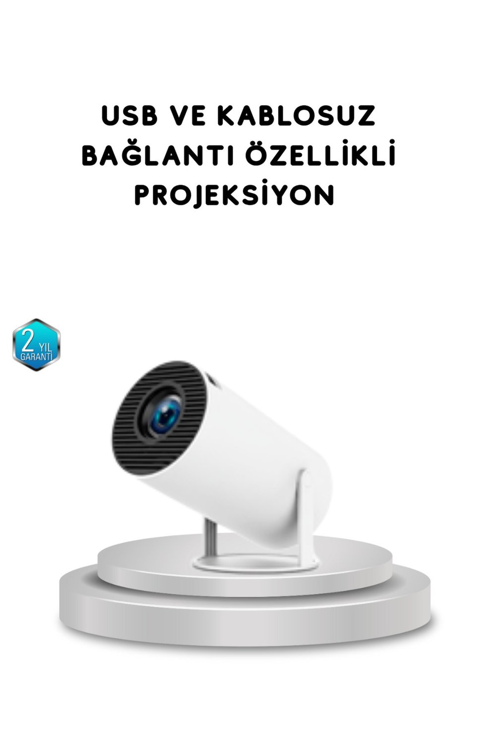 Full HD 4K Uyumlu Projeksiyon Cihazı 130 İnç Geniş Ekran Destekli