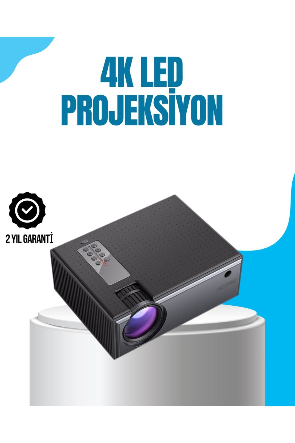 Full HD Destekli Taşınabilir Projeksiyon Cihazı – HDMI, USB, VGA Girişli, Uzaktan Kumandalı