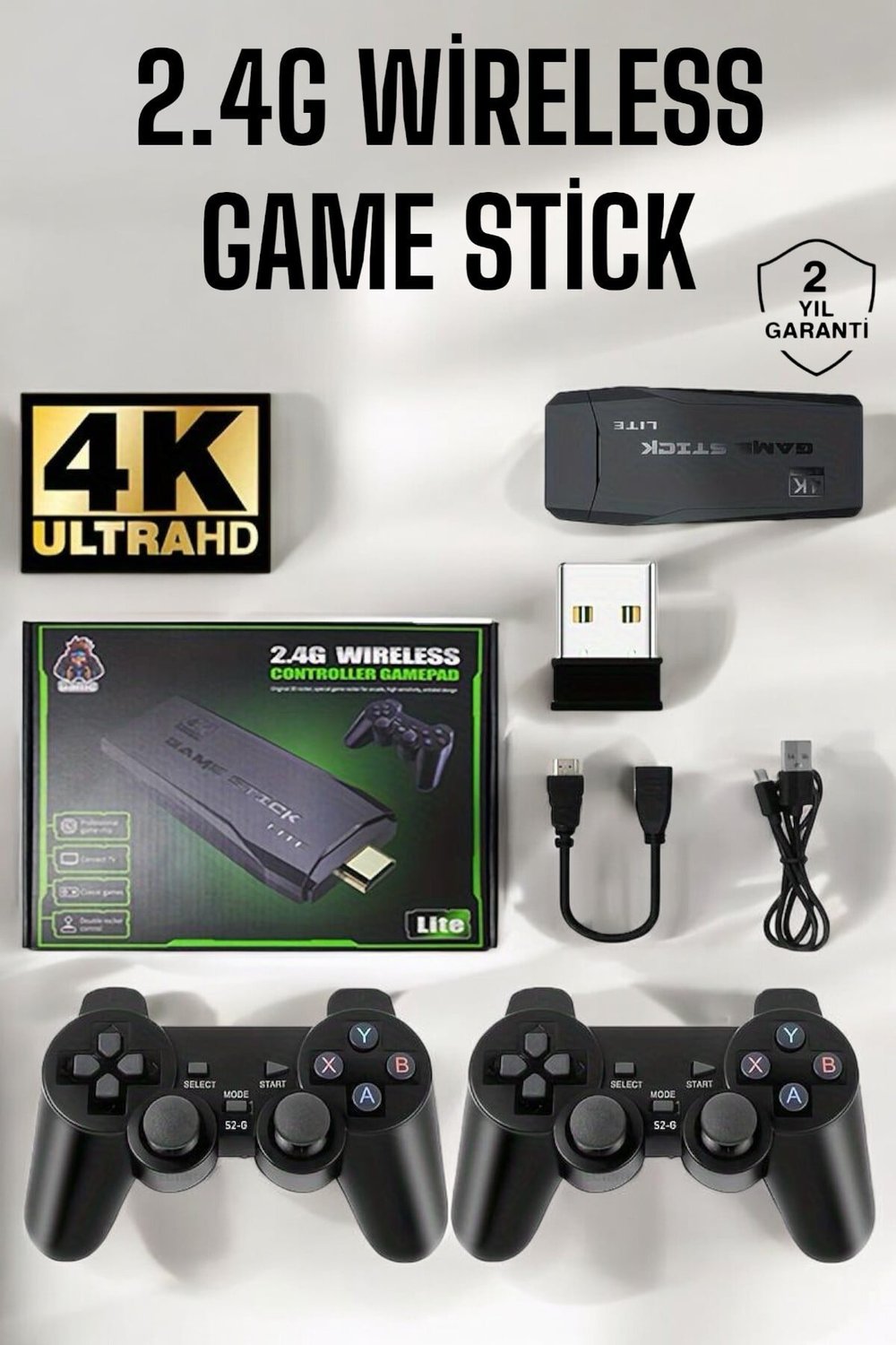 Gaming Atari 2.4G Uyumlu Kablosuz Çift Kol Game Stick