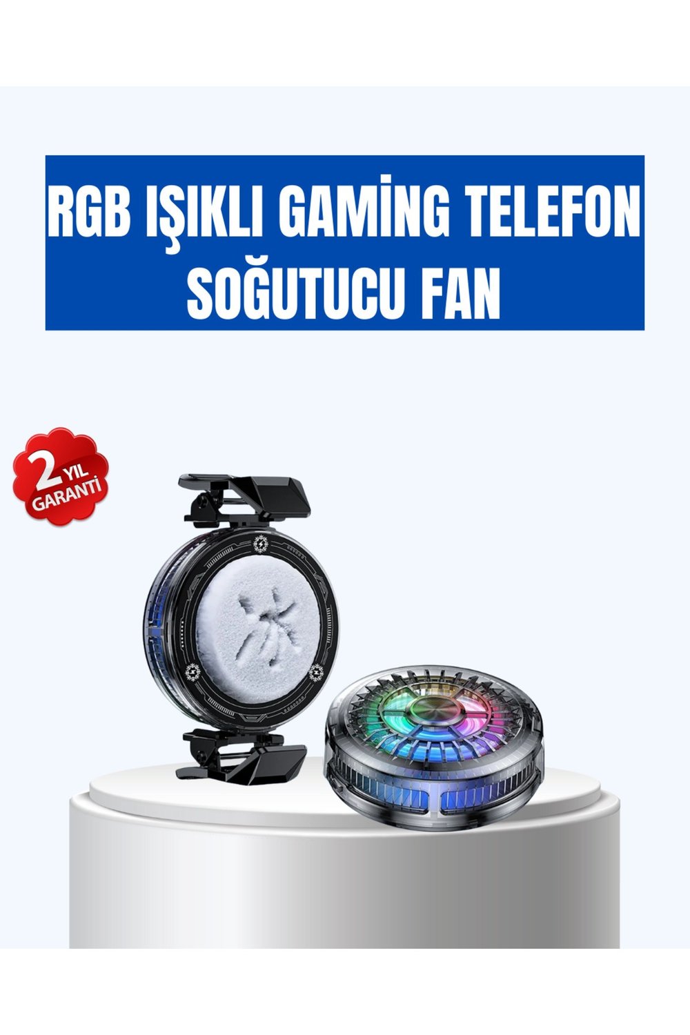 Gaming Telefon Soğutucu RGB Fan Sessiz Çalışma Tüm Modeller Uyumlu