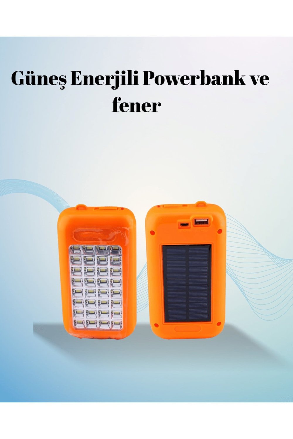 Gold Silver Güneş Enerjili Powerbank Işıldak – 10000 Mah, 32 Led, Çift Usb, Su Geçirmez