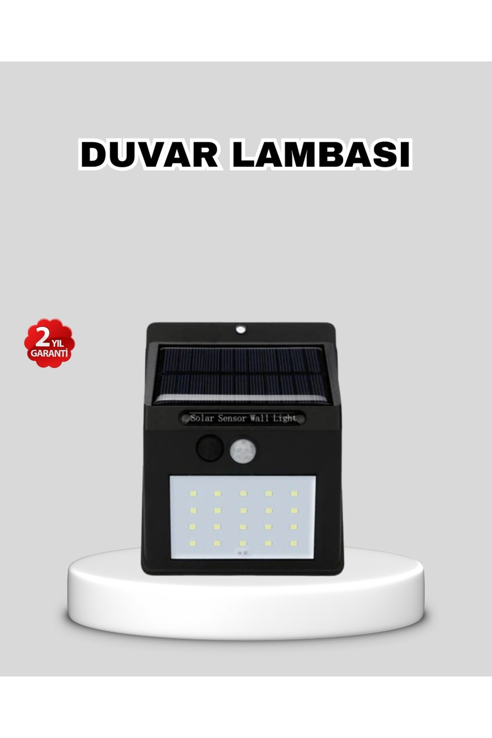 Güneş Enerjili 20 LED Hareket Sensörlü Lamba – IP65 Su Geçirmez Dış Mekan Aydınlatma
