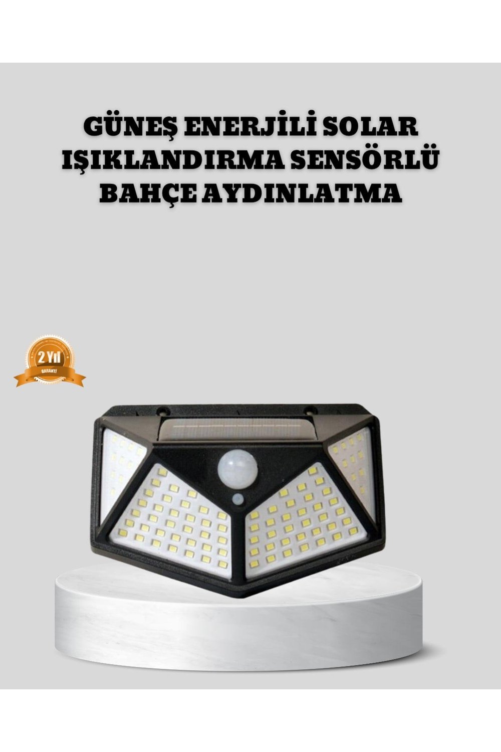 Güneş Enerjili Aydınlatma 100 LED Sensörlü Solar Dış Mekan Lamba