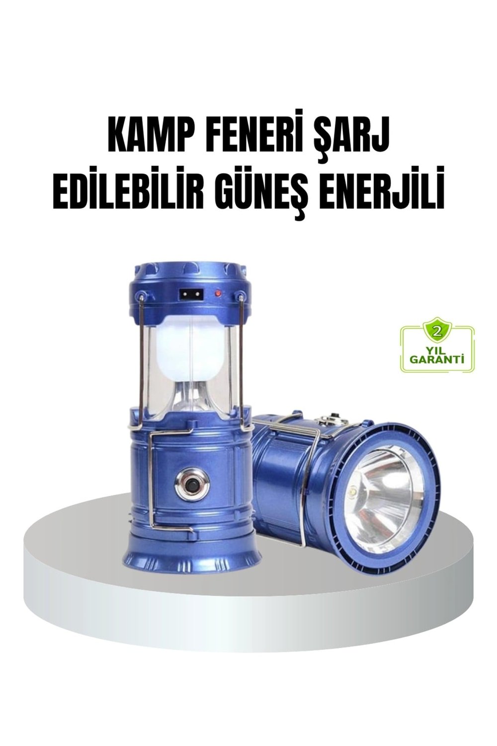 Güneş Enerjili Kamp Lambası Şarjlı Taşınabilir Kompakt Açık Hava Işığı