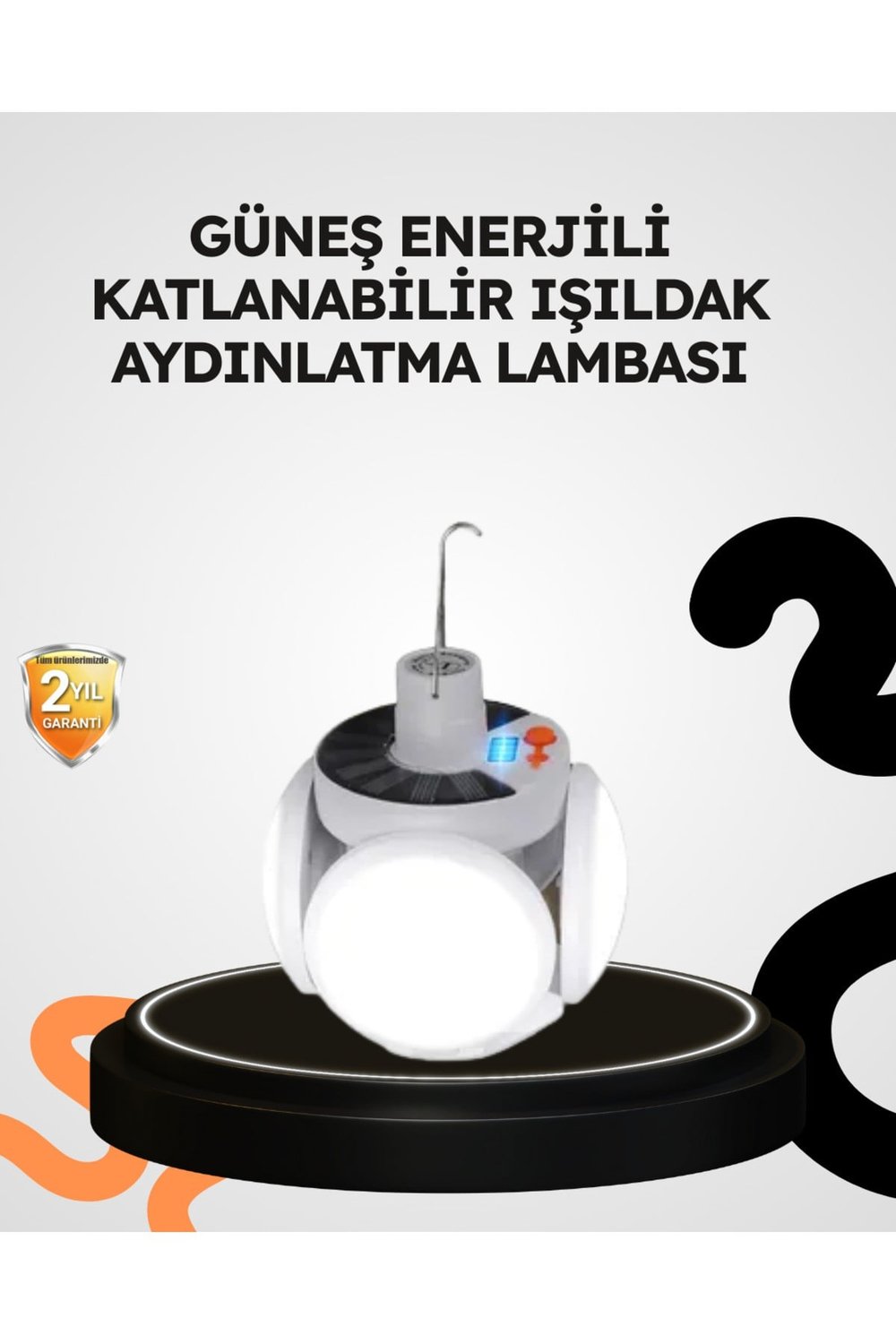 Güneş Enerjili Katlanabilir 5 Kanatlı Solar Bahçe Lambası