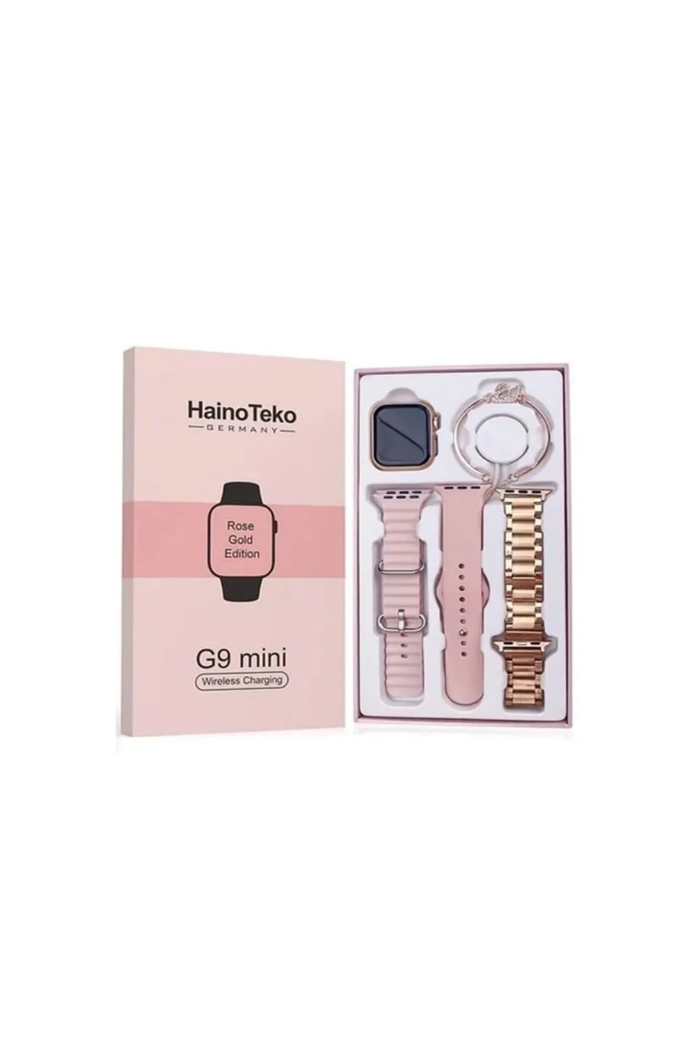 Haini Teko G9 Mini Akıllı Saat Rose 3 Kordon Iphone Android Ios
