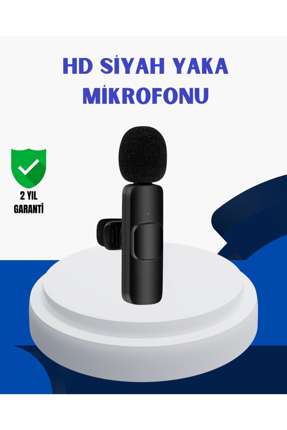 iPhone İçin Çift Mikrofonlu Telsiz Yaka Mikrofonu 360 Derece HD Ses