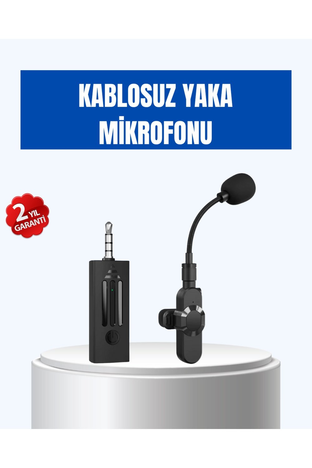 Kablosuz 2.4 GHz Yaka Mikrofonu – 60 m Menzilli, Gürültü Azaltıcı, Şarjlı ve Taşınabilir