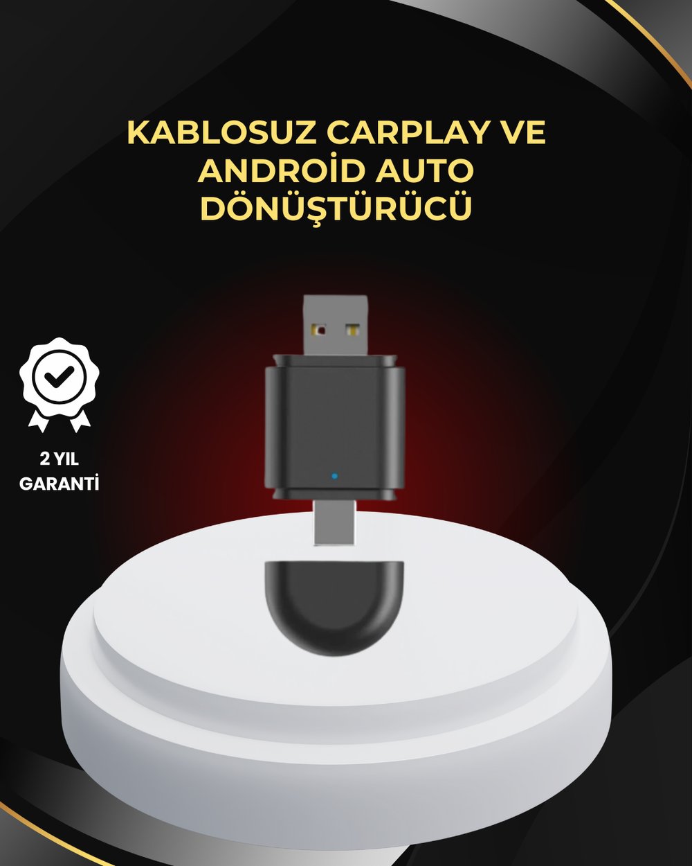Kablosuz CarPlay ve Android Auto Dönüştürücü – USB-A & Type-C Girişli Akıllı Adaptör