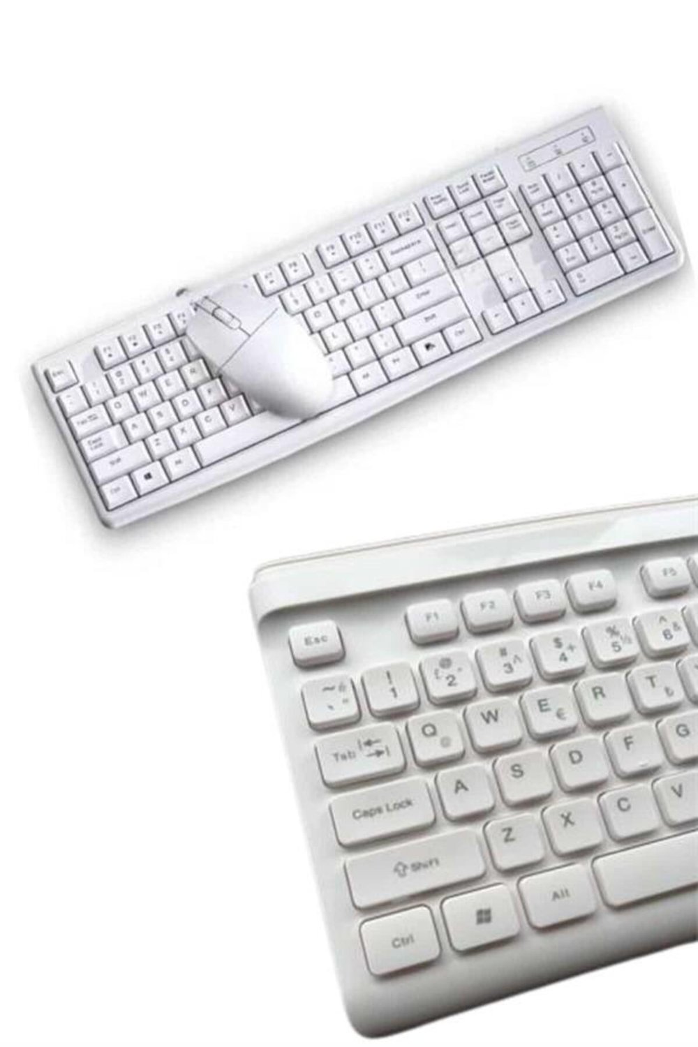Kablosuz Klavye Mouse Seti Beyaz Q Klavye Tüm Cihazlara Uyumlu
