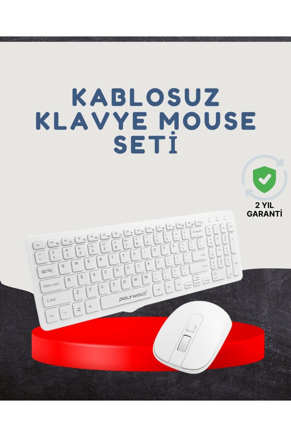 Kablosuz Klavye Mouse Seti Beyaz Q Klavye Tüm Cihazlara Uyumlu