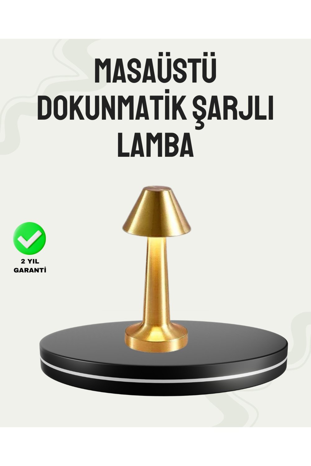 Kablosuz LED Masa Lambası 1800mAh 3 Renk Aydınlatma Dokunmatik