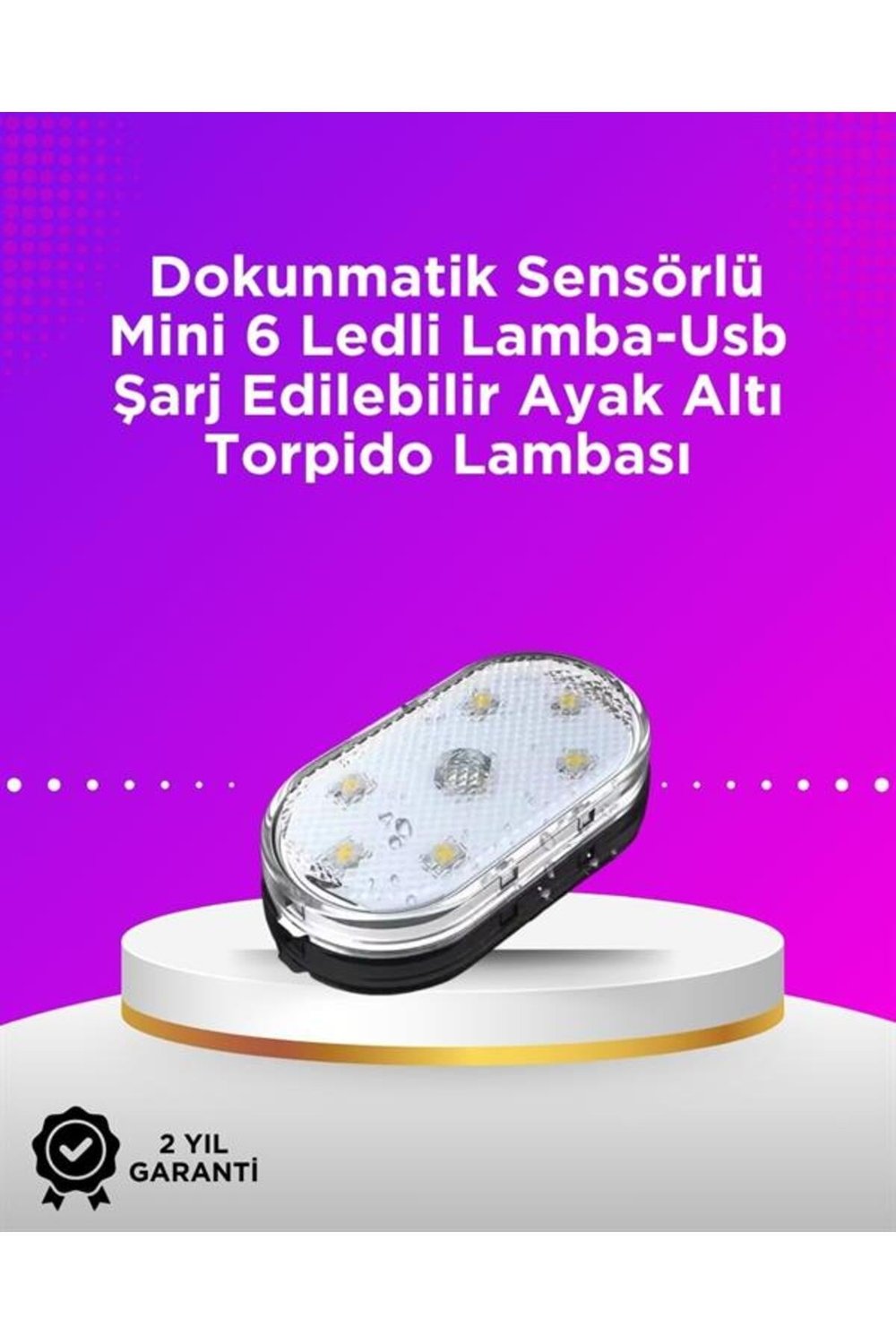 Kablosuz Manyetik Montajlı Araba İçin 7 Renkli Ambiyans Işığı Seti