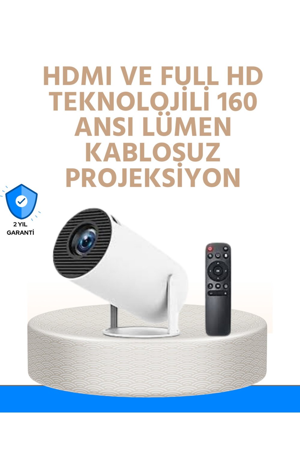 Kablosuz ve Kablolu Bağlantı Seçenekli Ev Tipi Projeksiyon