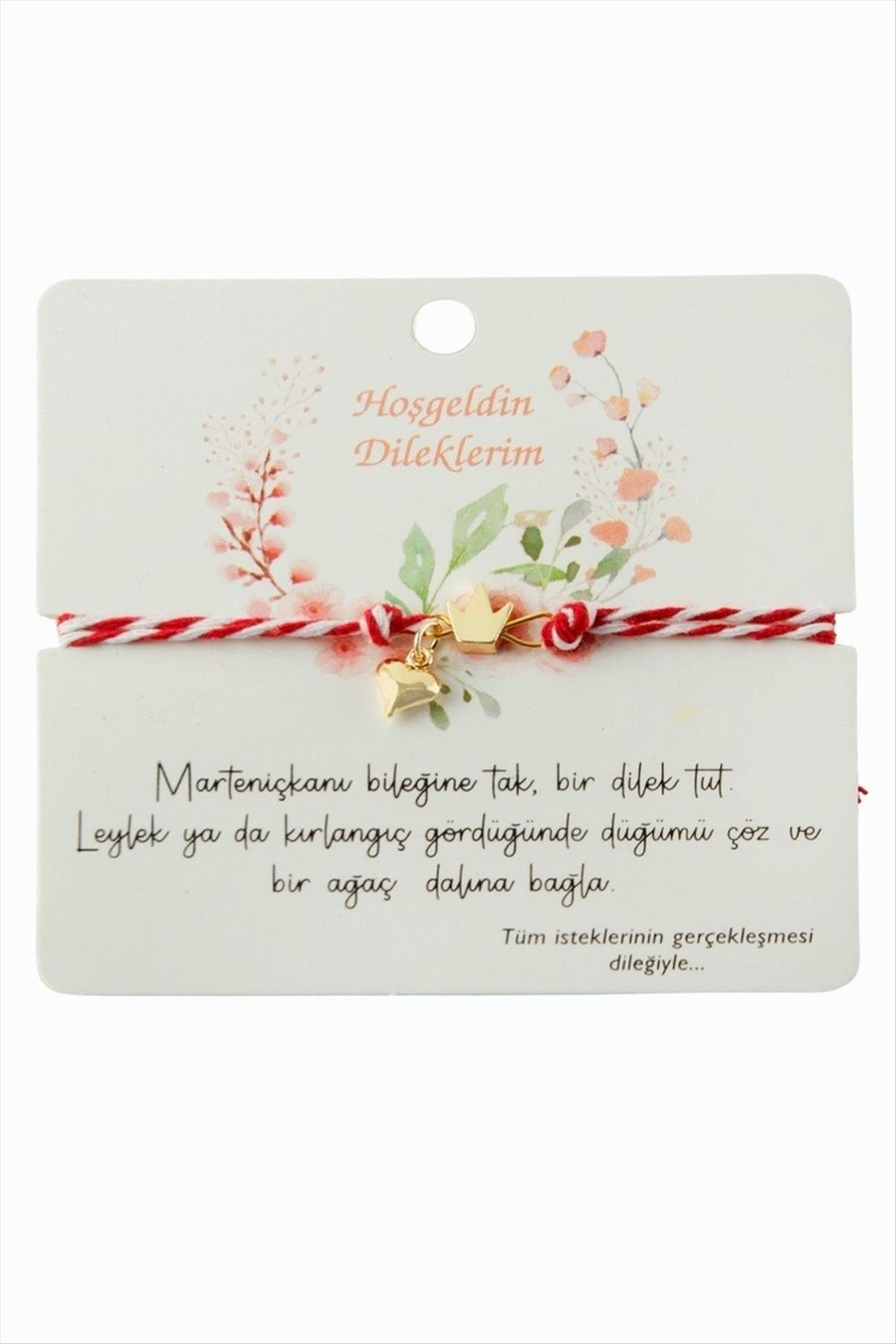 Kalp Taç Marteniçka İp Bileklik