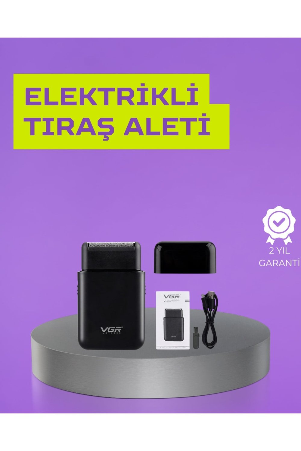 Kart Tasarımlı Şarjlı Tıraş Makinesi | 2 Başlıklı Hassas Kesim