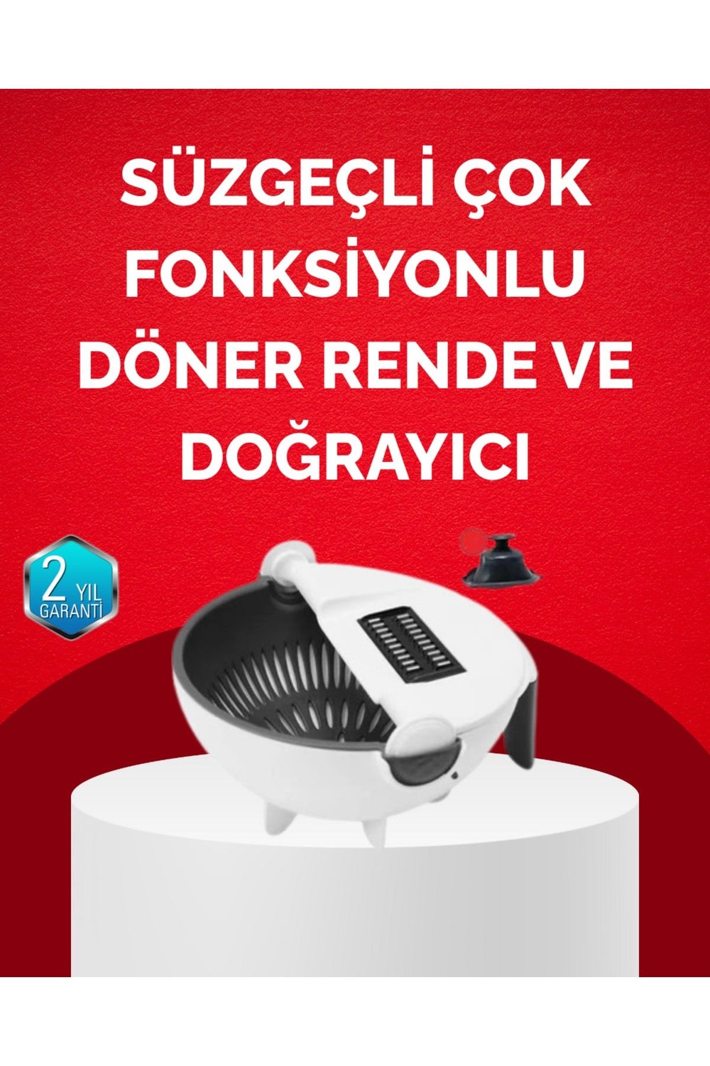 KESGİN MARKET ® Döner Mekanizmalı Sebze Doğrayıcı Hazneli Rende