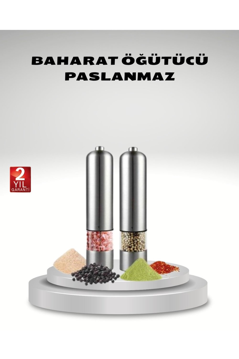KESGİN MARKET ® Otomatik Pilli Tuz ve Karabiber Öğütücü Seti