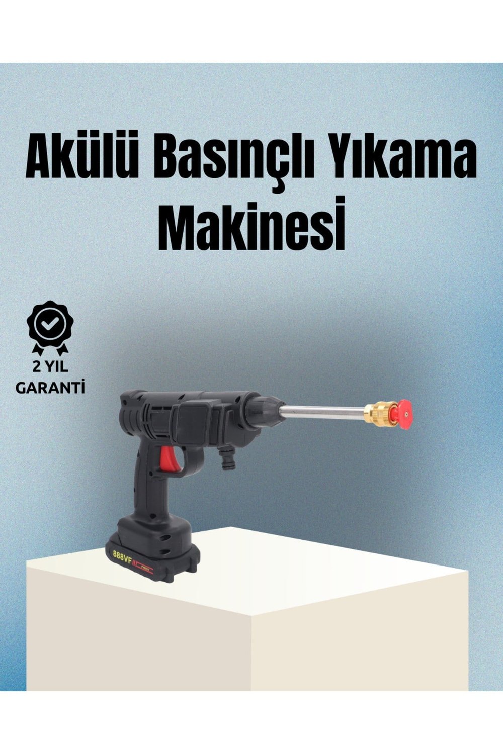 KESGİN MARKET ® Taşınabilir Şarjlı Basınçlı Yıkama Tabancası Köpük Aparatlı