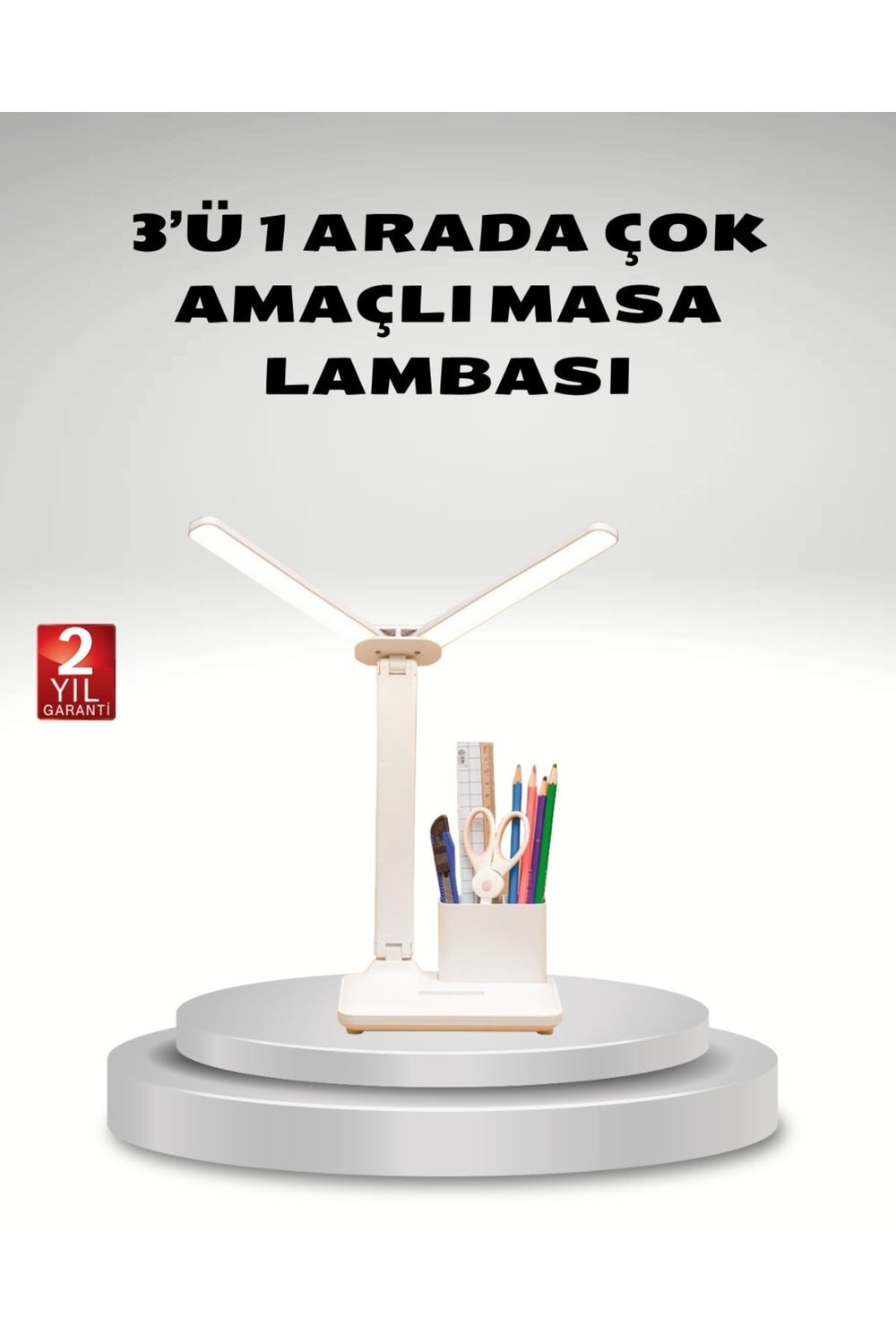 Kısılabilir LED Masa Lambası – Kalemlik ve Telefon Standlı, Göz Yormayan Işık