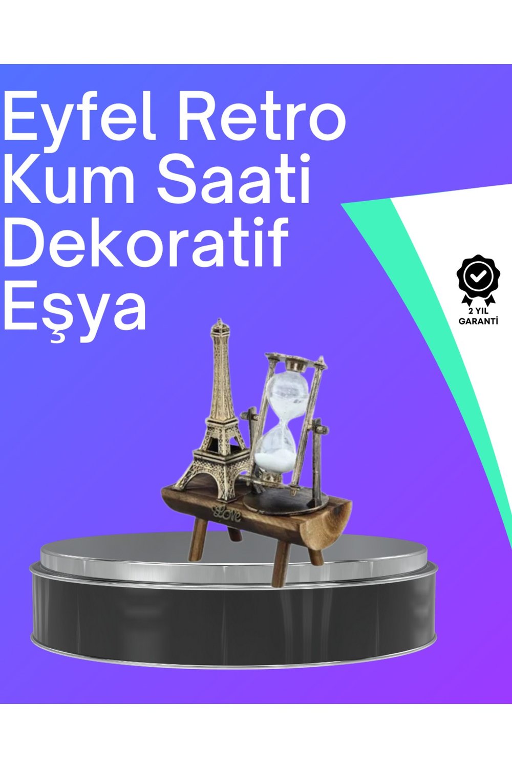 Klasik Tasarımlı Ahşap Kum Saati – Ev ve Ofis İçin Masaüstü Aksesuarı