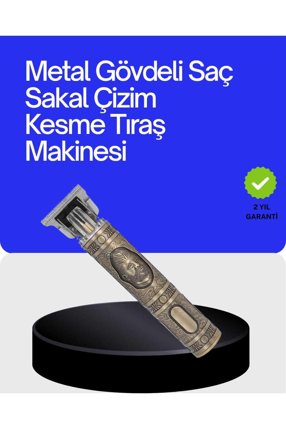 Kompakt Tasarımlı, Güçlü Motorlu Saç sakal Kesme Makinesi ve 4 Kılavuz Tarak