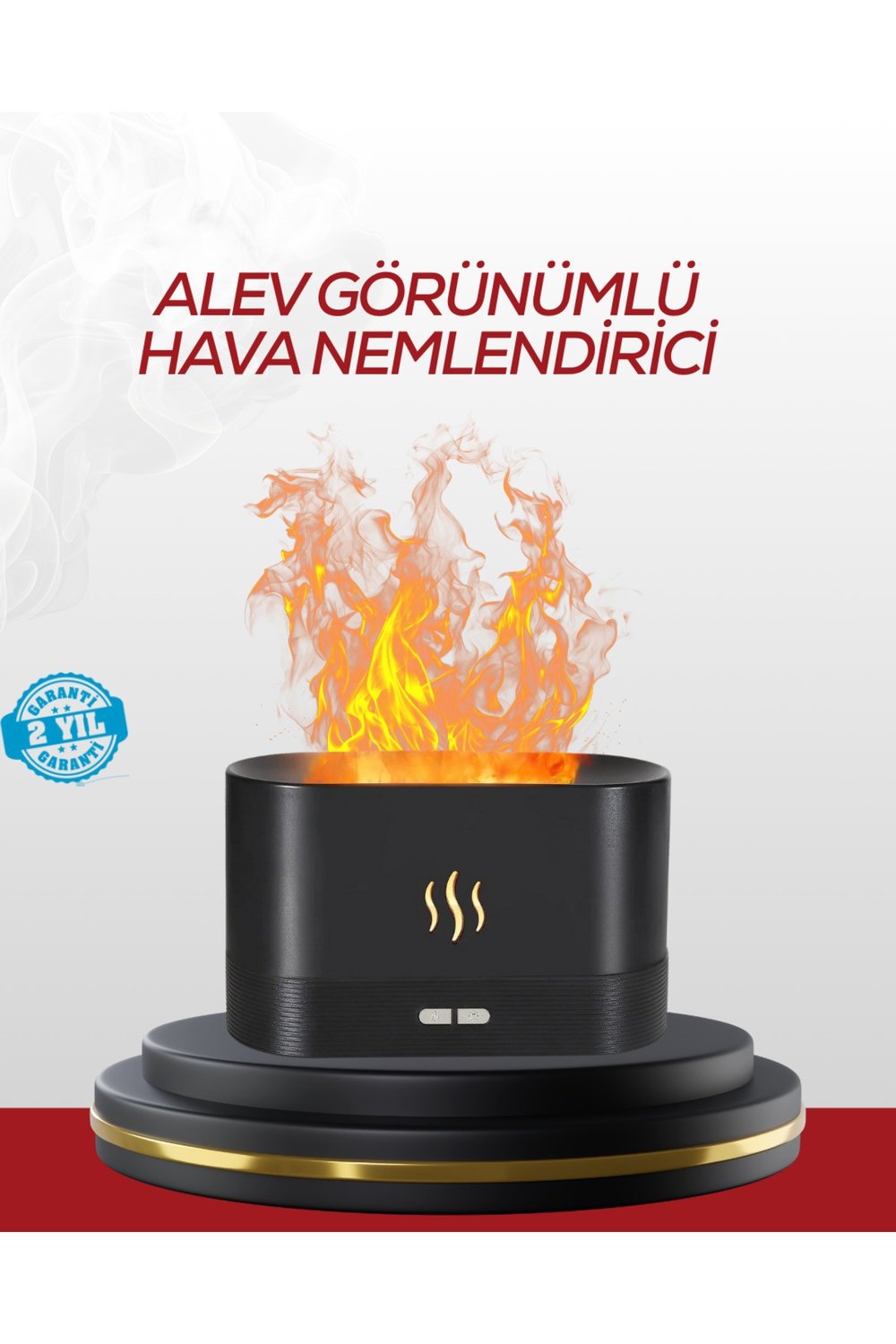 LED Işıklı Buhar Makinesi Alev Efektli Kumandalı Oda Nemlendirici