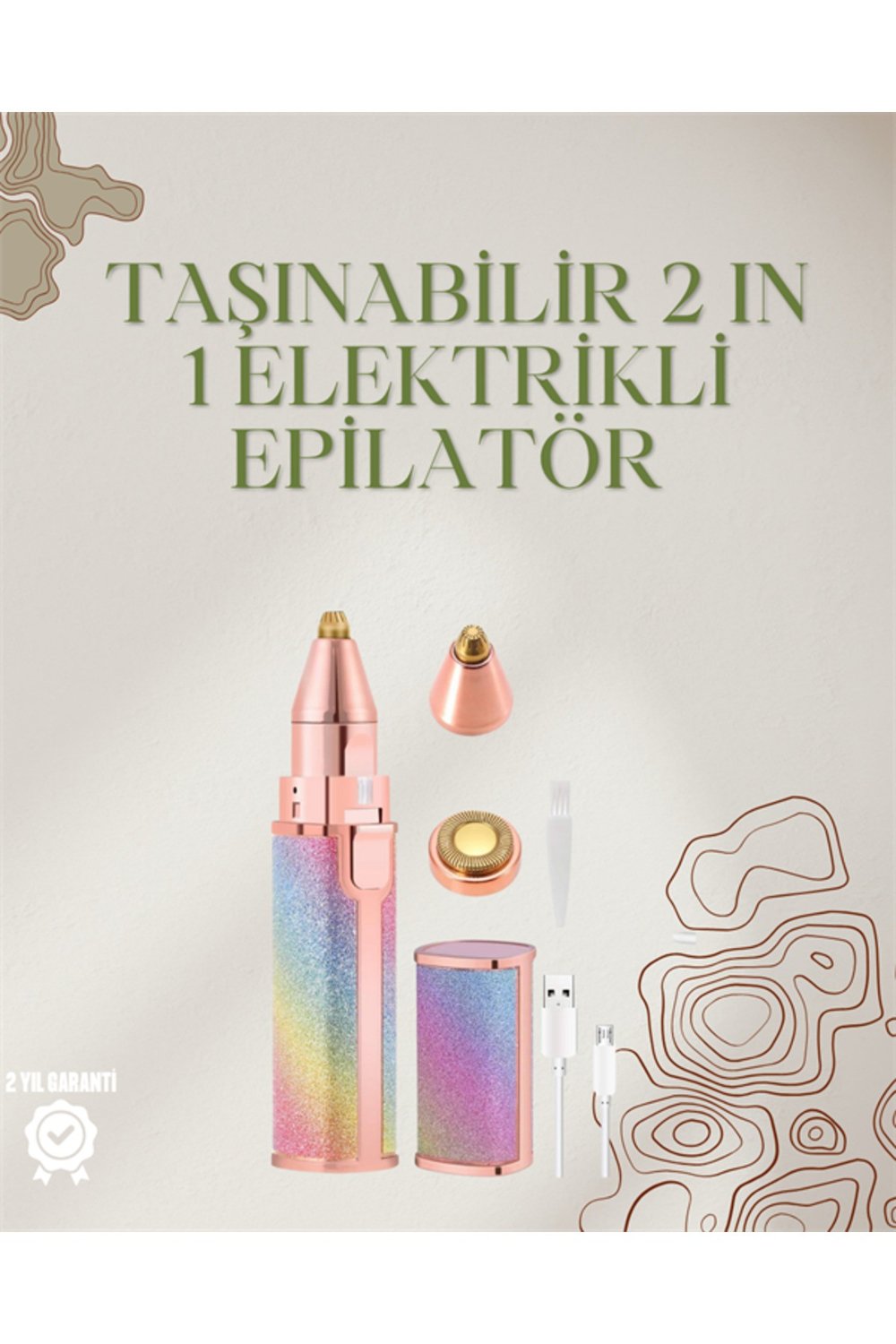 Mini Elektrikli Epilatör Cihazı – USB Şarjlı, Acısız Yüz ve Kaş Bakım Aleti