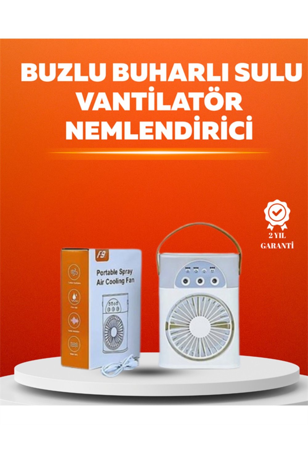 Mini USB Klima Fan | 3 Kademeli Spreyli Hava Soğutucu, Taşınabilir